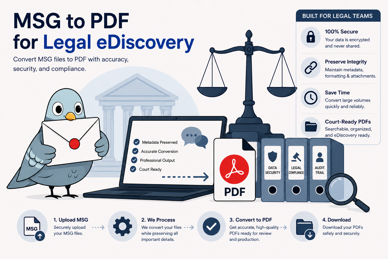 Individual emails converted to separate PDF files for legal review